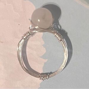 Moonstone Silver Wire-Wrapped Ring